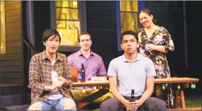  ?? T. Charles Erickson / Contribute­d photo ?? Cindy Cheung and Paul Pontrelli, in front, with Brian Sgambati and Elizabeth Ramos in the Long Wharf production of “Tiny Beautiful Things.”