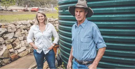  ?? Picture: Supplied ?? WATER WOES: Olympian Libby Trickett and Warwick farmer Paul Maher discuss the realities of living with drought.