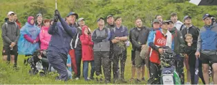  ?? MATT DUNHAM/ASSOCIATED PRESS ?? Phil Mickelson of the United States plays a shot from the rough on the 11th hole Friday at the British Open at Royal Portrush in Northern Ireland. He missed the cut.