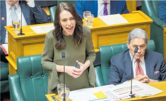  ?? Photo / Mark Mitchell ?? Jacinda Ardern said Winston Peters’ criticisms of Labour and the Greens were unfair but put them down to this being “an election period”.