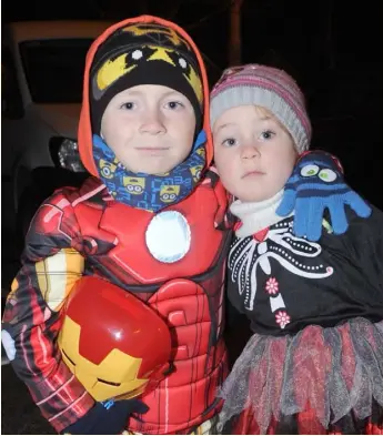  ??  ?? Dominik and Jessica Pawlikowsc­y at the pumpkin carving and fancy dress event in Blackrock.