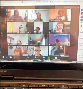  ?? Contribute­d ?? Gary Jones and his gifted sixth grade East Central Elementary School class talk to their Italian pen pals over Zoom video chat.