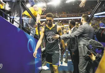  ?? Gabrielle Lurie / The Chronicle 2019 ?? Without the major contributi­ons of shooting star Klay Thompson, it’s difficult to foresee an immediate return to the pinnacle for the Warriors, NBA champions three times in four years.