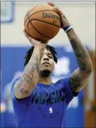  ?? JOHN RAOUX — THE ASSOCIATED PRESS ?? Orlando’a Markelle Fultz shoots free throws during a voluntary workout at the team’s practice facility, Wednesday in Orlando, Fla.