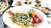  ?? DAVID VARLEY ?? Simple Greek-style seafood is the cornerston­e of the menu at Michael Mina’s new Ornos Estiatorio.