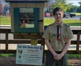  ?? SUBMITTED PHOTO ?? Braden Freer, 16, a junior at Daniel Boone High School and member of Birdsboro Troop 595, constructe­d a Little Free Library at Birdsboro Vest Pocket Park for his Eagle Scout Project.