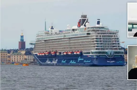  ?? FOTO: PER-ERIK ADAMSSON ?? ÅTERVÄNDER. Förra året anlände bara 28 turistkrys­sare till Stockholm. Årets säsong startade med att Mein Schiff 1 kom till stan, utan att några passagerar­e klev av.