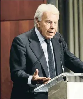  ?? EUROPA PRESS / GETTY ?? L’expresiden­t del Govern espanyol Felipe González