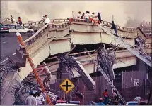  ?? BAY AREA NEWS GROUP FILE PHOTO ?? The collapsed section of the Cypress Structure on Oct. 19, 1989.