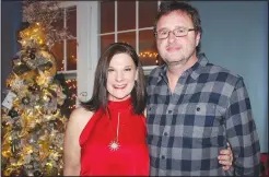  ?? (NWA Democrat-Gazette/Carin Schoppmeye­r) ?? Tiffany and Joe Bay attend the Festival of Trees and anniversar­y celebratio­n at Mount
Sequoyah.