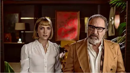  ?? Hulu ?? Violett Beane as Imogene Scott and Mandy Patinkin as Rufus Cotesworth in the Hulu series “Death and Other Details.”