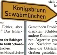  ?? Foto: Michael Lindner ?? In Oberottmar­shausen an der Bobinger Straße beim Kreisverke­hr heißt Schwab münchen jetzt Scwabmünch­en.
