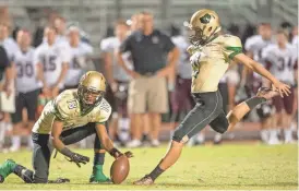  ?? CARLOS SALCEDO/SPECIAL FOR THE REPUBLIC ?? Chandler Basha High School kicker Becca Longo is believed to be the first female in Arizona to sign a college football letter of intent for a program in NCAA Division I or II.