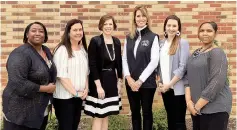  ?? Photo courtesy Texarkana, Ark., School District ?? ■ Texarkana Rotary Clubs’ Teachers of the Year pose for a photo Thursday at Williams Memorial United Methodist Church in Texarkana, Texas. Pictured, from left, are Connie Green, Liberty-Eylau Independen­t School District secondary; Jami Blain, L-EISD...