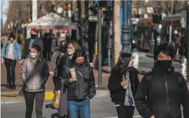  ?? Nick Otto / Special to The Chronicle ?? In San Francisco, 74% of people 16 and older, and 65% overall, have gotten at least one vaccine shot.