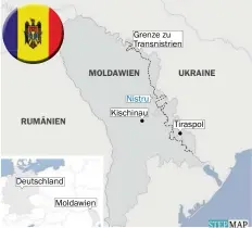  ??  ?? Moldawien liegt zwischen der Ukraine und Rumänien.