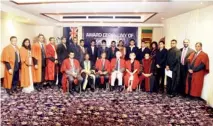  ??  ?? 22 - Students who will be attending Massey University, New Zealand as part of their pathway programme at GISM campus are seen here together with GISM’S faculty members and delegates from Massey University at the GISM’S inaugural award ceremony. Seated...