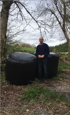  ??  ?? Aurivo Vice-Chair Raymond Barlow is down to his last two bales.