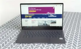  ?? Photograph: Samuel Gibbs/The Guardian ?? Samsung’s latest Galaxy Book S is one of the first laptops available with Intel’s new hybrid processor that aims to be both powerful and power efficient for long battery life.