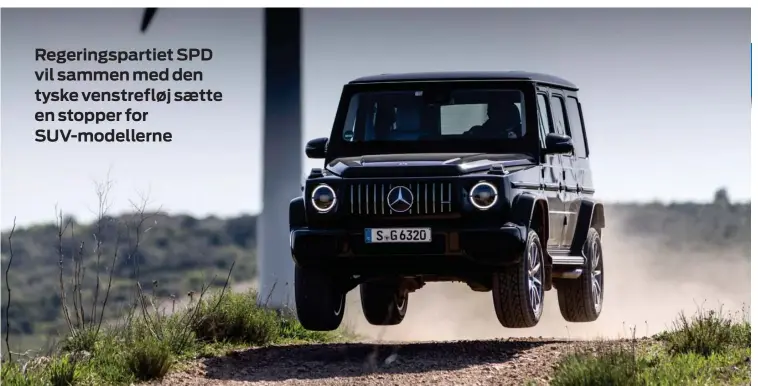  ?? FOTO: DAIMLER ?? Stor efterspørg­sel har fået bilfabrikk­erne til at storsatse på SUV-modellerne. Mercedes-Benz G-Klasse er en af de biler, der har fået fornyet liv på grund af trenden.