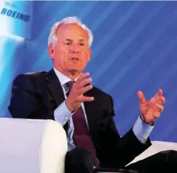  ??  ?? W. James (Jim) McNerney, Jr., Chairman, The Boeing Company at “India’s Time to Fly” aerospace innovation summit in New Delhi