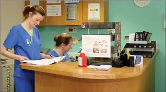  ??  ?? Staff at the nurses’ station at Mallow Injury Unit.