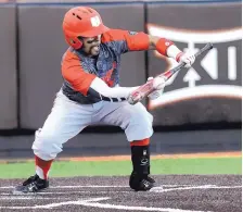  ?? JIM THOMPSON/JOURNAL ?? Andre Vigil and his New Mexico teammates open a three-game series today at Dallas Baptist. They then travel to Texas Tech for a single game on Tuesday.