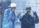  ?? ROBERT HANASHIRO/USA TODAY ?? Flavor Flav and Chuck D of Public Enemy perform Sunday in an all-star Grammy tribute to 50 years of hip-hop.