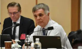  ??  ?? NBN Co CEO Stephen Rue. Labor intends to pursue the company over the revelation it paid $77.5m in cash bonuses in 2020 at estimates hearings on Thursday. Photograph: Mick Tsikas/AAP