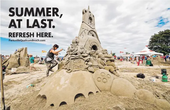  ??  ?? Get ready for this year’s exciting Quality Foods Canadian Open Sand Sculpting Competitio­n in Parksville – July 14 to August 20, where you will be wowed by the spectacula­r works of world-class sand sculptors. – Michael Van Der Tol photo.