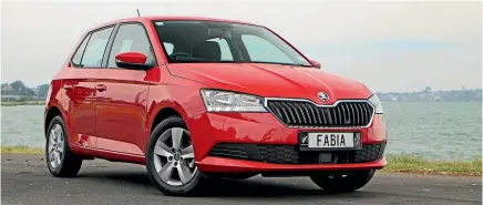  ??  ?? Skoda Fabia Ambition 81kW Base price: $24,990 Powertrain and performanc­e: 1.6-litre petrol inline 4, 81kW/155Nm, 6-speed automatic, FWD, Combined economy 5.9 litres per 100km. Vital statistics: 3997mm long, 1467mm high, 2470mm wheelbase, luggage capacity 330 litres, 15-inch alloy wheels.We like: New, more angular face looks smart. Big car-like ride and handling.We don’t like: Doesn’t undercut its newer siblings by enough. Starting to look dated. The Fabia’s new face brings it into line with the rest of the Skoda range.