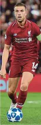  ??  ?? Liverpool midfielder Jordan Henderson