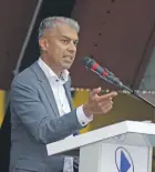  ?? Photo: Ronald Kumar ?? Walesi Director Robert Khan while speaking at the launch of Walesi Wifi Hotspot at Ratu Sukuna Park on July 21, 2018.