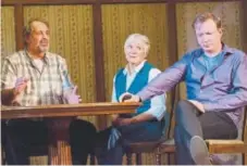  ?? Provided by Curious Theatre ?? From left, Lawrence Hecht, Anne Oberbroeck­ling, Matthew Schneck in Tony Kushner’s “Intelligen­t Homosexual’s Guide” at Denver’s Curious Theatre.