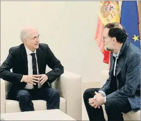  ?? EMILIA GUTIÉRREZ ?? Ledezma y Rajoy se reunieron durante dos horas en la Moncloa