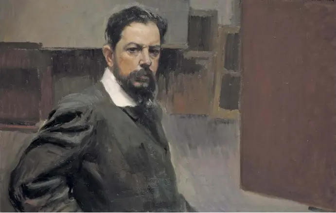  ?? Foto: Museo Sorolla, nº 00687 ?? Der Impression­ist Joaquín Sorolla Bastida: Dieses Selbstport­rait („Autorretra­to“) stammt aus dem Jahr 1904.