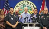  ?? BRUCE R. BENNETT / THE PALM BEACH POST 2016 ?? Gov. Rick Scott speaks about the threat of Hurricane Matthew in 2016.