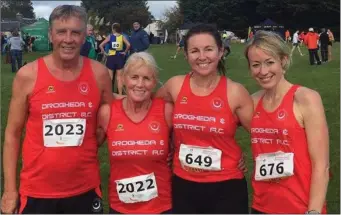  ??  ?? Conor Cooney with Nuala Reilly, Yasmin Canning and Mary Leech at the Internatio­nal Trial CrossCount­ry race.