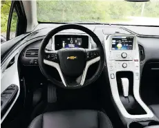  ??  ?? All operationa­l and accessory controls in the Chevrolet Volt are within easy reach of the driver and most are intuitive to use. Right: The multi-purpose display screen is bright and vibrant.