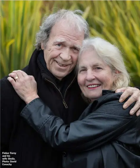  ??  ?? Finbar Furey and his wife Sheila. Photo: David Conachy