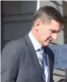  ?? | SUSANWALSH/ AP ?? Michael Flynn leaves federal court in Washington, D. C., on Friday.