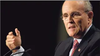  ?? Chris Greenberg / Associated Press file photo ?? Rudy Giuliani addresses the Heritage Foundation during its bi-annual President's Club Meeting at the Ronald Reagan Internatio­nal Trade Center in 2007.