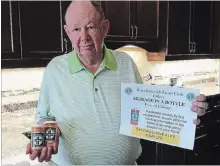  ??  ?? Stan Dyer is the committee chair for the Message In A Bottle program, run by the Peterborou­gh Lions. The program utilizes pill bottles to store medical and contact info that can be used by first responders.