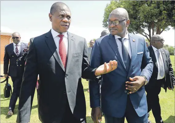  ??  ?? Tension: The appointmen­t of Paul Mashatile (left) to the ANC’s top six has left the Gauteng chairperso­n post open. David Makhura (right), as Mashatile’s deputy, is likely to replace him but their backers may fight over who fills remaining positions. Photo: Denzil Maregele/Gallo Images/Beeld