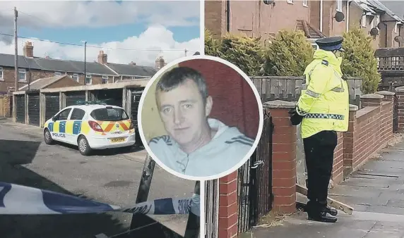  ??  ?? Police outside York Road, left, and Purley Road, right. Centre, Andrew Mather.