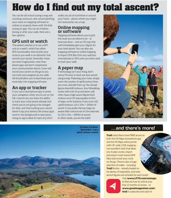  ??  ?? On dinky Cat Bells. Remember: every uphill contour counts!