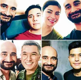  ??  ?? Soriquez with “The General’s Daughter" cast (clockwise): Paulo Avelino, Angel Locsin, JC de Vera and Albert Martinez