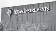  ?? Associated Press ?? ■ Corporate signage indicates the offices of Texas Instrument­s in Richardson, Texas. On Tuesday, the company dumped CEO Brian Crutcher for personal misconduct less than two months after he took over the job, ruining the chipmaker’s hopes for a smooth transition to new leadership.