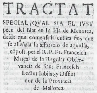  ?? ?? Portada de l’edició de 1650 del «Tractat sobre el preu del blat».