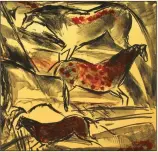  ??  ?? 1984: Untitled, from the Lascaux Series Artist: Elaine de Kooning, color lithograph on wove paper, photo by Laura Shea